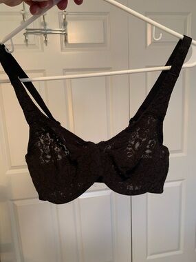 Wacoal Black Lace Underwire Bra 36C Excellent Condition